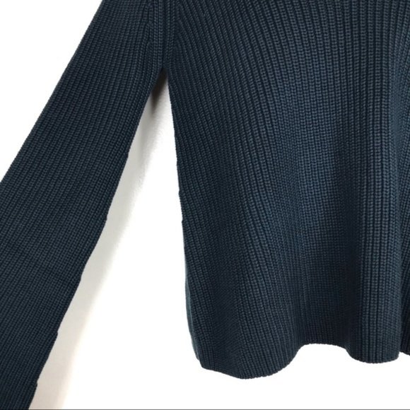 MINKPINK Dark Teal Blue Green Deep V-Neck Sweater - Picture 5 of 12